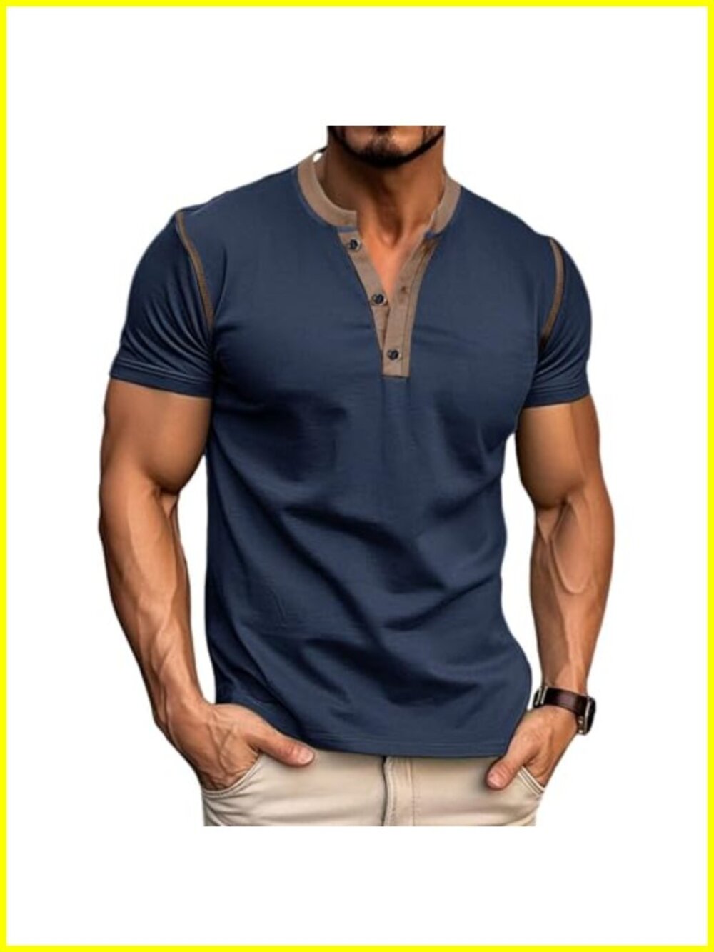Men's Henley Shirts Short Sleeve Cotton Blend Casual Tee Lightweight Summer Tops